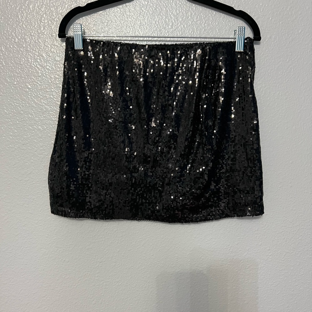 Costa Blanca Sequin Black Mini Skirt